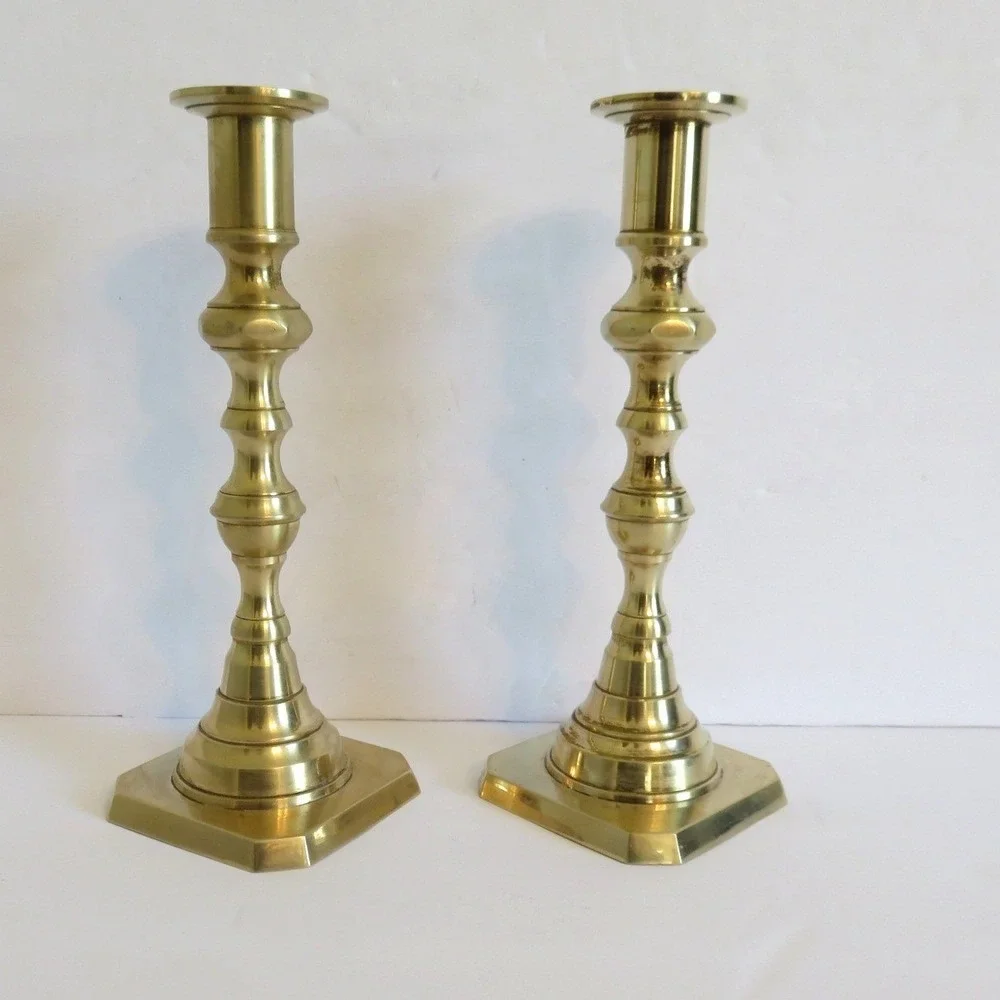 Vintage Venus Brass Candlestick Holders Pair Made in Japan Elegant Decor‎